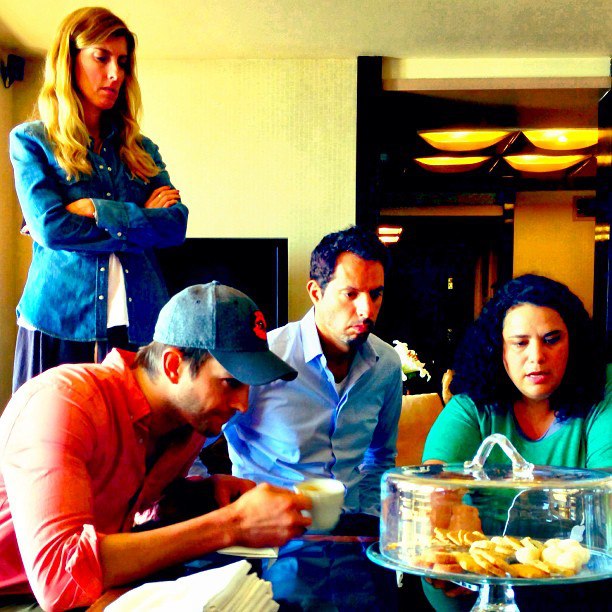 Just another Stevie day.. Yael showing Stevie to Ashton Kutcher…